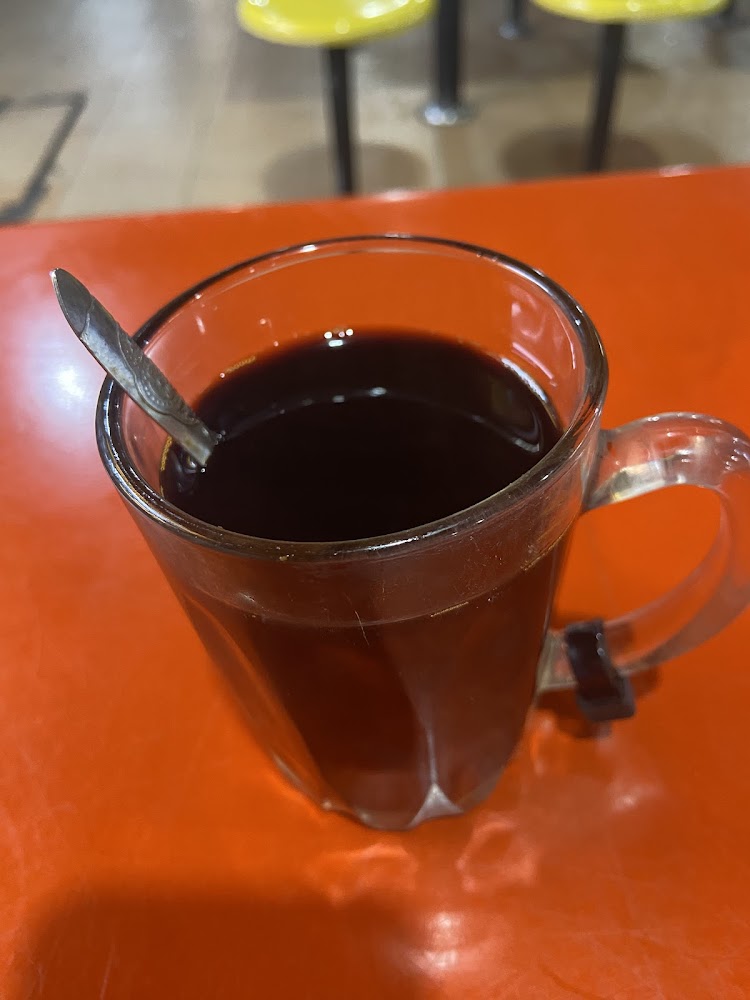 Kopi O in a glass mug at Seng Kee