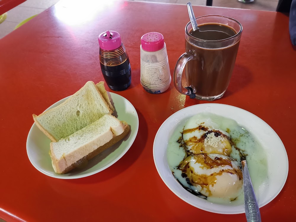 Kaya toast and soft-boiled eggs breakfast set at Seng Kee